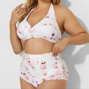 V-neck Floral Printed Women Sexy Bikini Set size Large NWT